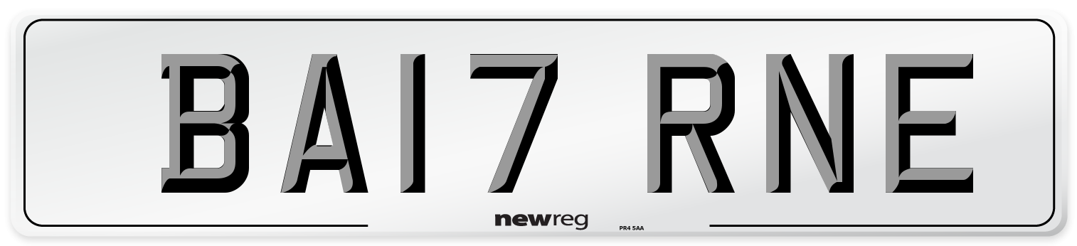 BA17 RNE Number Plate from New Reg